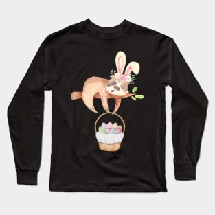 Cute Easter Sloth Long Sleeve T-Shirt